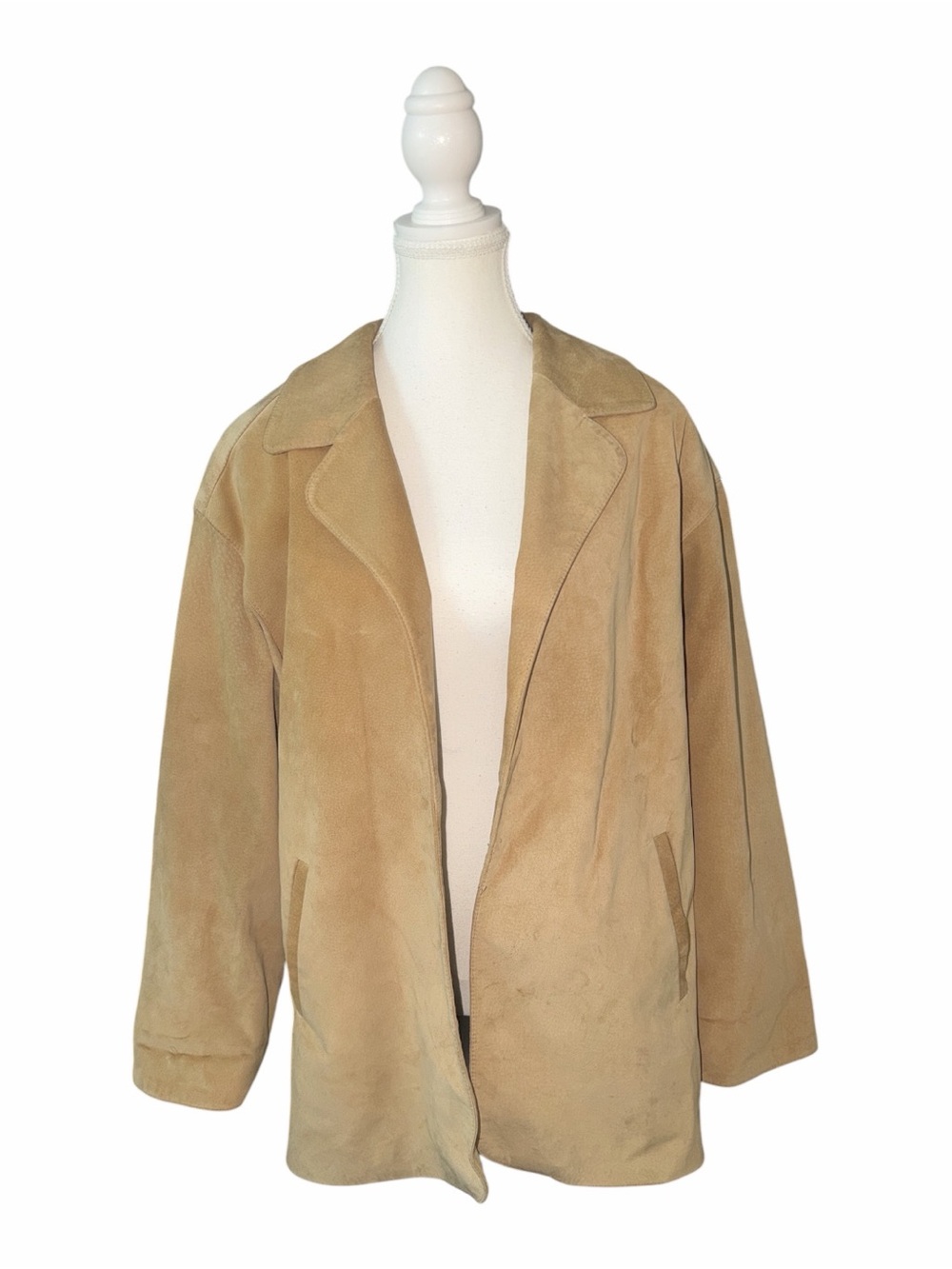 Vintage Danier - 90s Unisex Oversized Suede Open-Front Leather Jacket